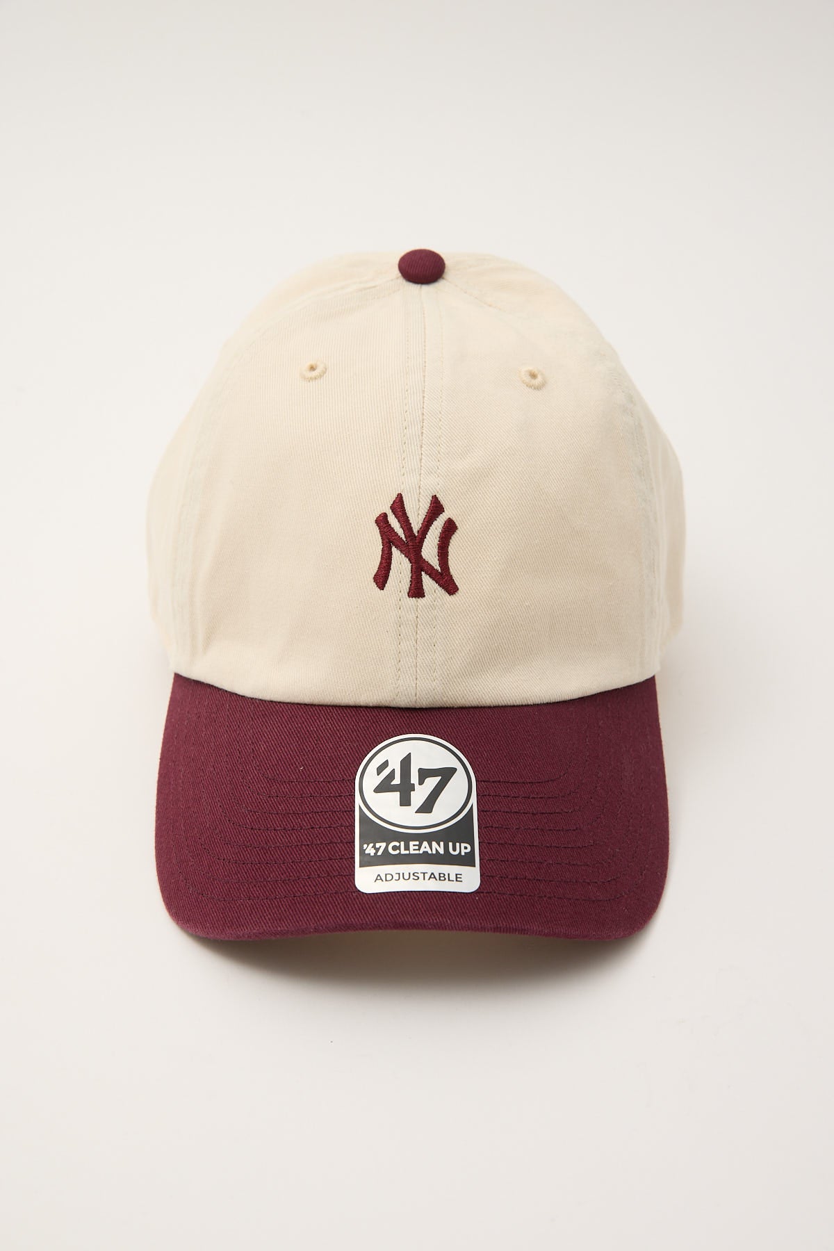 47 Brand Base Runner Two-Tone '47 Clean Up Cap NY Yankees Natural/Dark Maroon