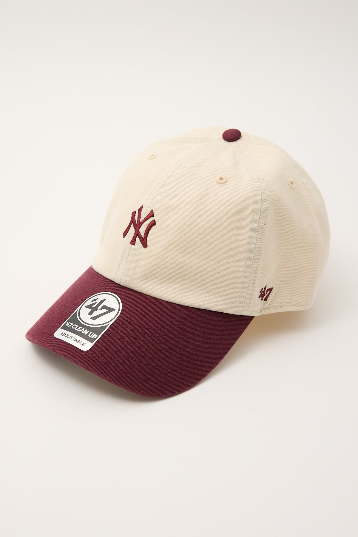 47 Brand Base Runner Two-Tone '47 Clean Up Cap NY Yankees Natural/Dark Maroon