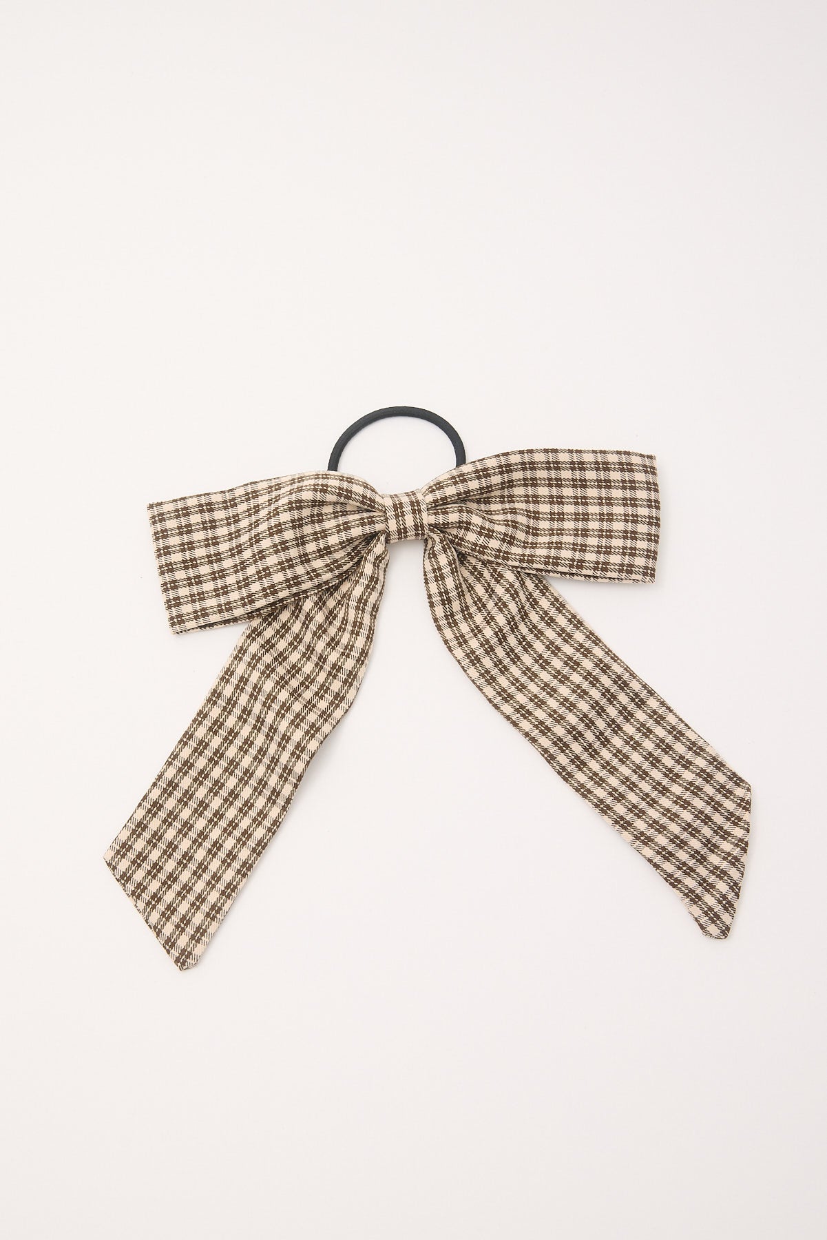 Token Check Hair Bow Brown Check