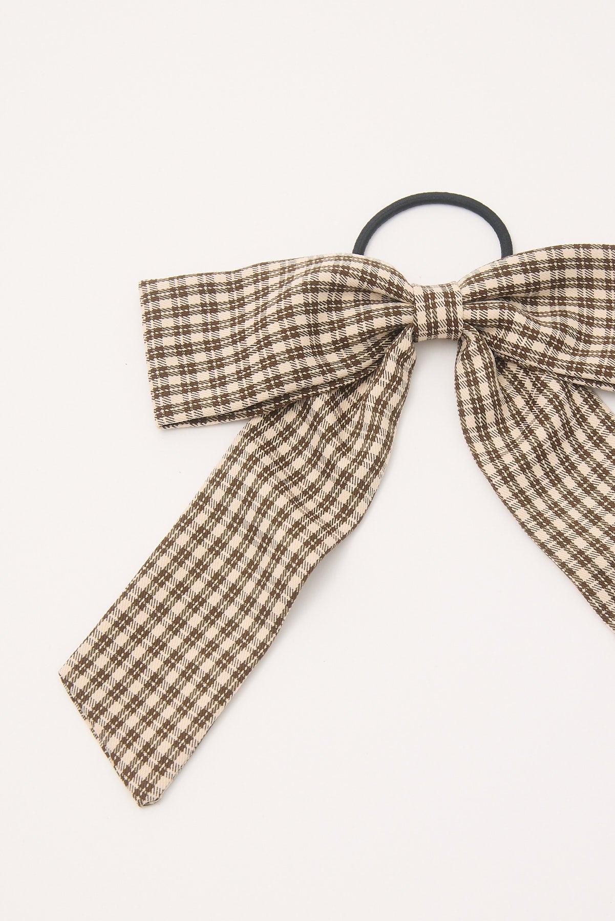 Token Check Hair Bow Brown Check