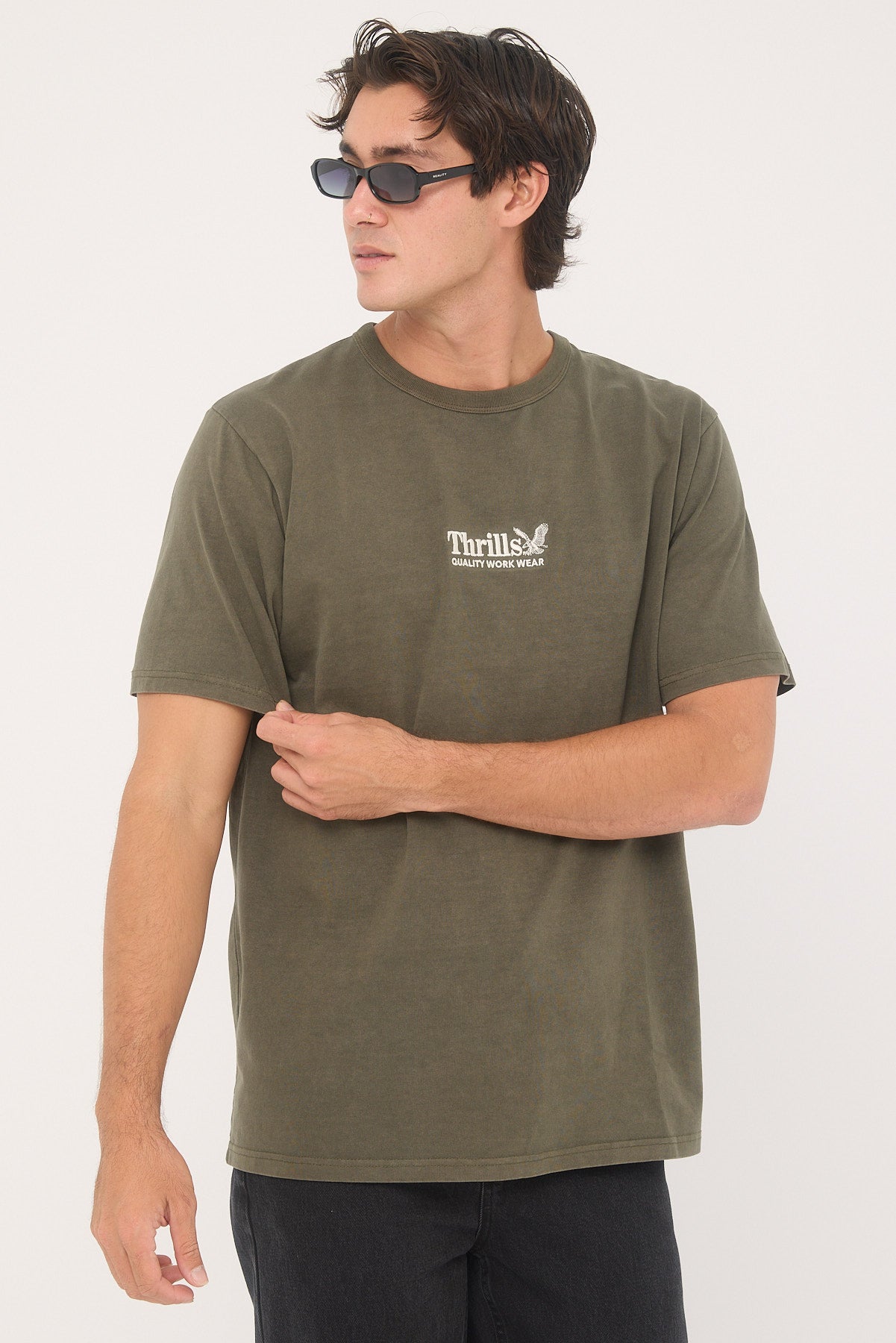 Thrills Thrills Workwear Embro Merch Fit Tee Grape Leaf